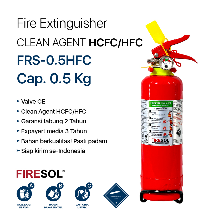 Tabung APAR Clean Agent 0.5Kg (HCFC/HFC)